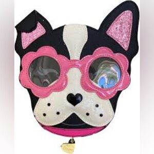 Betsey Johnson Black and Pink Dog Face Bag